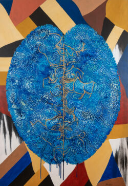 Captain Blue Brain Captain Blue Brain - 40 x 40 - Acrylique sur toile - 2017